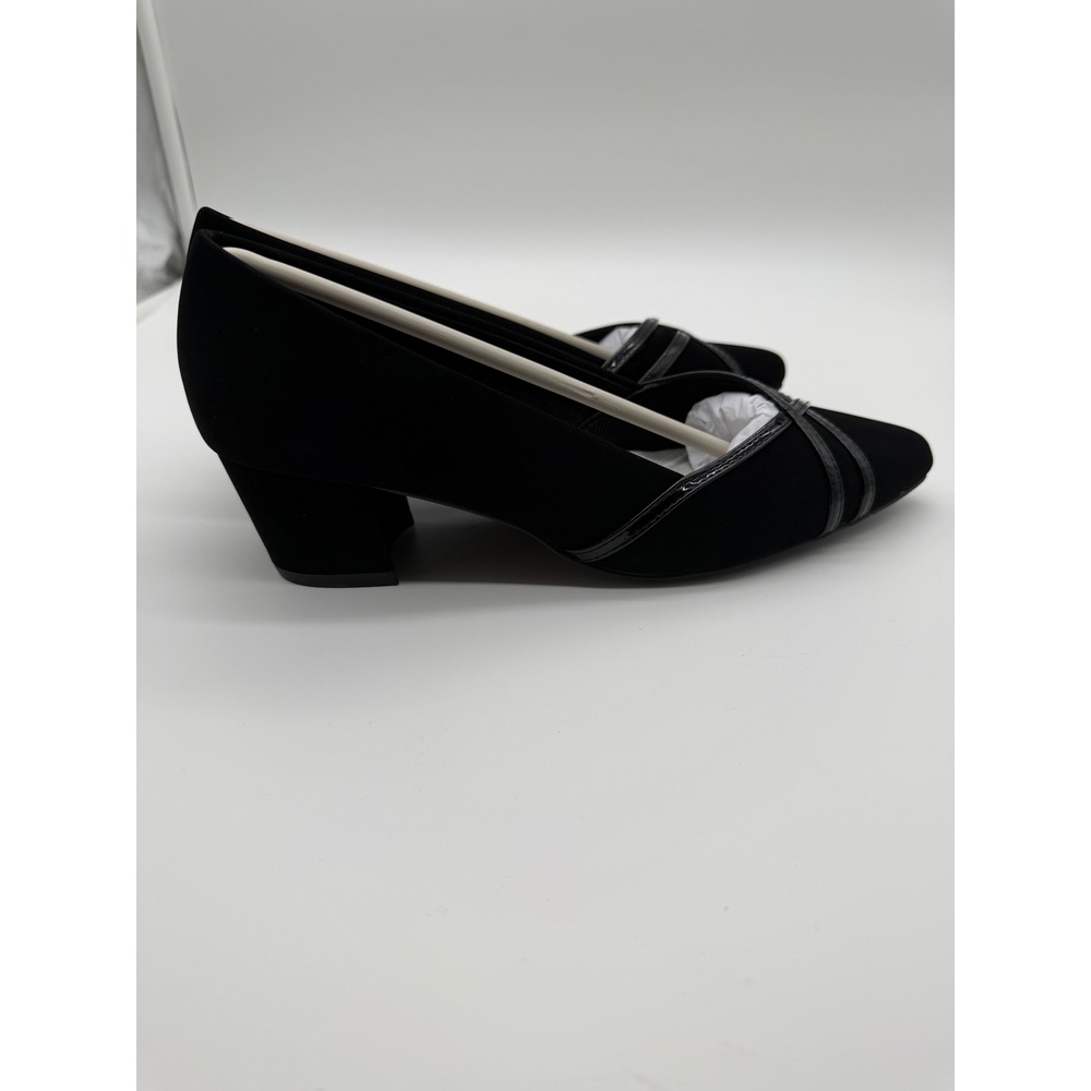 Easy Street Lotus Black Lamy Patent Block Heel Pumps Shoes 31-2712 Womens 7.5 WW - Picture 4 of 8